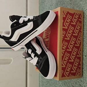 Vans Kids Classic Black and White Sneakers